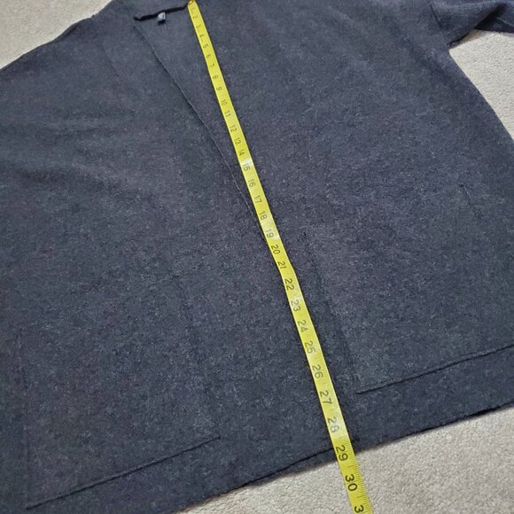 EILEEN FISHER Boiled Wool Cardigan Coatigan Coat Open Front Dark Grey Women's XL - Picture 10 of 10